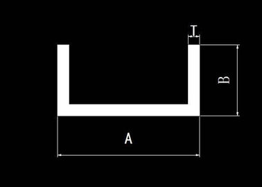 Aluminium Channel Profiles , C Channel Aluminum Extruded Profiles 2MM Thickness